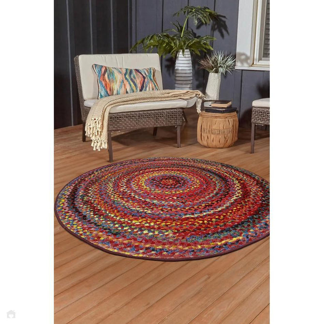 Tropicana Border In-Outdoor Flatweave Multicolour Rug-Melrose-Rug Love - The Most Loved Rug Store
