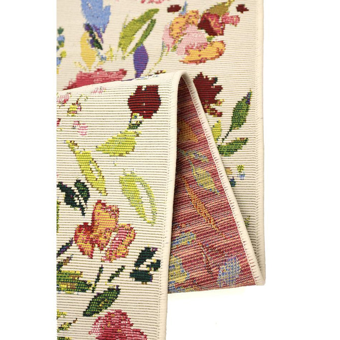 Tropicana Meadow Modern Botanical Floral Durable Stain-Resistant Weatherproof Flatweave In-Outdoor Multicolour Rug-Melrose-Rug Love - The Most Loved Rug Store