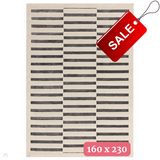 Valley Build Scandinavian Carved 3D Hi-Low Flatweave Ivory/Charcoal Grey/Monochrome Rug 160x230 cm