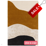 Matrix MAX104 Signature Modern Geometric Hand-Woven High-Density Soft Textured Wool&Viscose Mix Ochre/Multi Rug 160x230cm