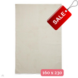 Washable Flores 1924 Modern Super-Soft Spiral Textured Eco-Friendly Recycled Polyester Pile Cream/Ivory Rug 160 x 230 cm