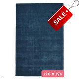 Kasbah KB2025 Modern Plain Geometric Hand-Carved Block Lines Wool Dark Teal Rug 120x170cm