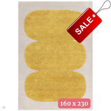Canvas 04 Sculpt Modern Abstract Hand-Woven Wool Hi-Low Contrast Textured Flat-Pile Yellow Rug 160 x 230 cm