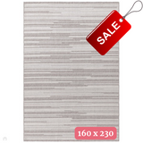 Camber Stripe Modern Linear Durable Hi-Low Textured Pile Polyester Flatweave Grey/Cream Rug 160 x 230 cm