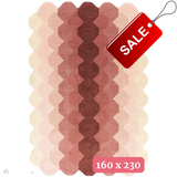 Hive Modern Geometric Hexagonal Ombre Gradient Hand-Woven Wool Pink Rug 160 x 230 cm
