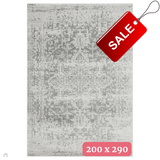 Nova NV10 Antique Traditional Medallion Border Durable Easy-Care Short Pile Grey/Cream Rug 200 x 290 cm
