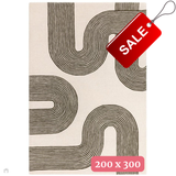 Matrix MAX86 Arches Modern Geometric Hand-Woven High-Density Soft Textured Shimmer Wool&Viscose Mix Forest Green Rug 200 x 300cm