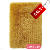 Polar PL95 Plain Super Soft Fluffy Faux Fur Feel Textured Ultra Fine Yarn Acrylic Hand-Tufted Wispy Long Strand Shaggy Yellow Rug 150 x 230 cm
