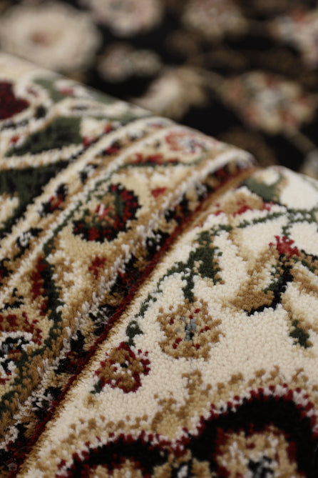 Victoria Traditional Black Rug