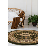 Victoria Traditional Green Round Rug
