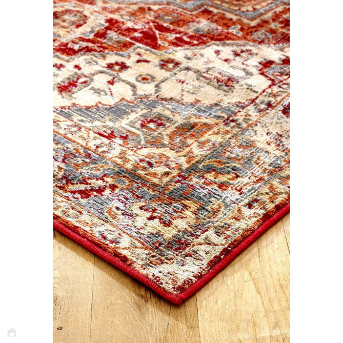 Valeria 1803 R Traditional Vintage Distressed Medallion Border Flatweave Multicolour Runner-Oriental Weavers-Rug Love - The Most Loved Rug Store