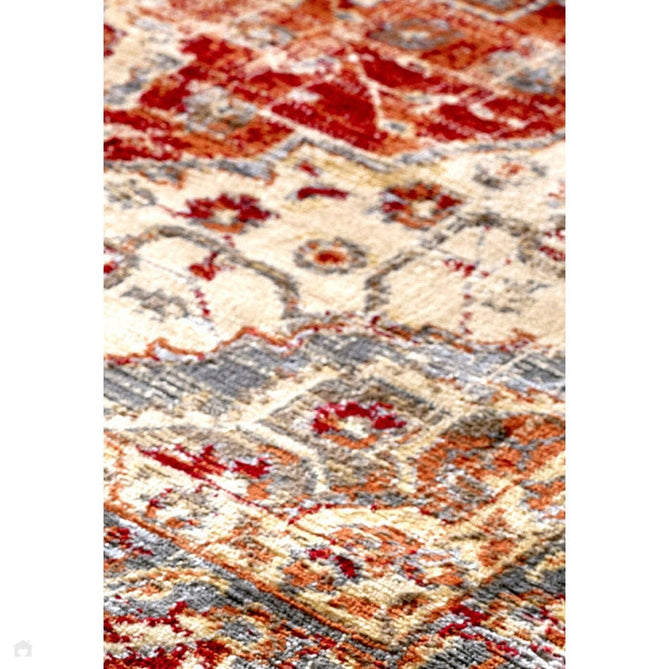 Valeria 1803 R Traditional Vintage Distressed Medallion Border Flatweave Multicolour Runner-Oriental Weavers-Rug Love - The Most Loved Rug Store