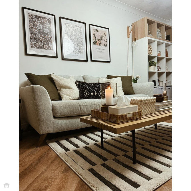 Valley Build Scandinavian Carved 3D Hi-Low Flatweave Ivory/Charcoal Grey/Monochrome Rug-Asiatic Carpets-Rug Love - The Most Loved Rug Store