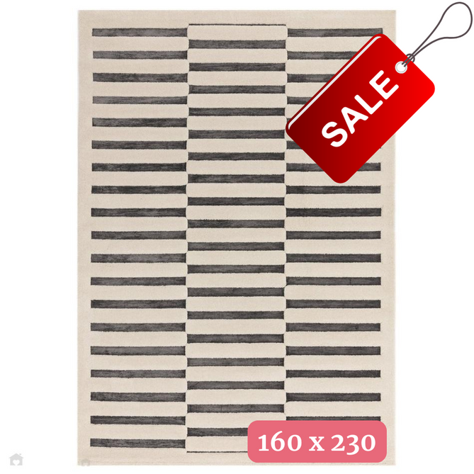 Valley Build Scandinavian Carved 3D Hi-Low Flatweave Ivory/Charcoal Grey/Monochrome Rug 160x230 cm-Shop Returns-Rug Love - The Most Loved Rug Store