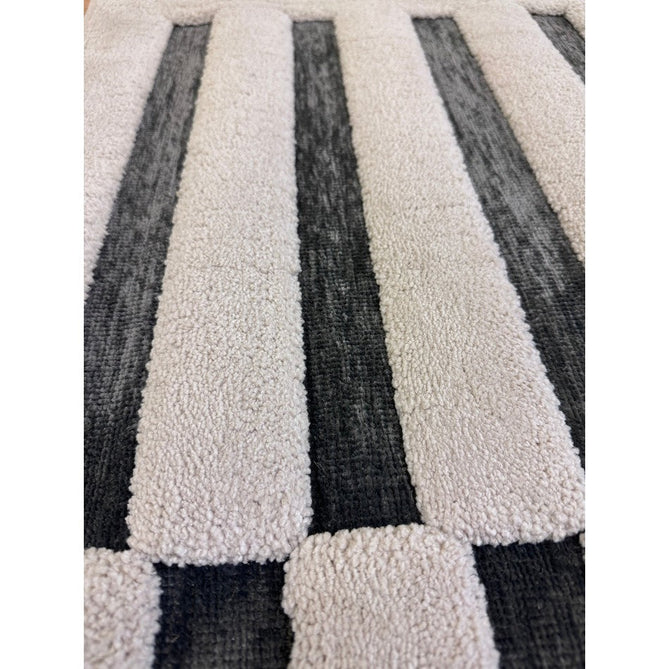 Valley Build Scandinavian Carved 3D Hi-Low Flatweave Ivory/Charcoal Grey/Monochrome Rug-Asiatic Carpets-Rug Love - The Most Loved Rug Store
