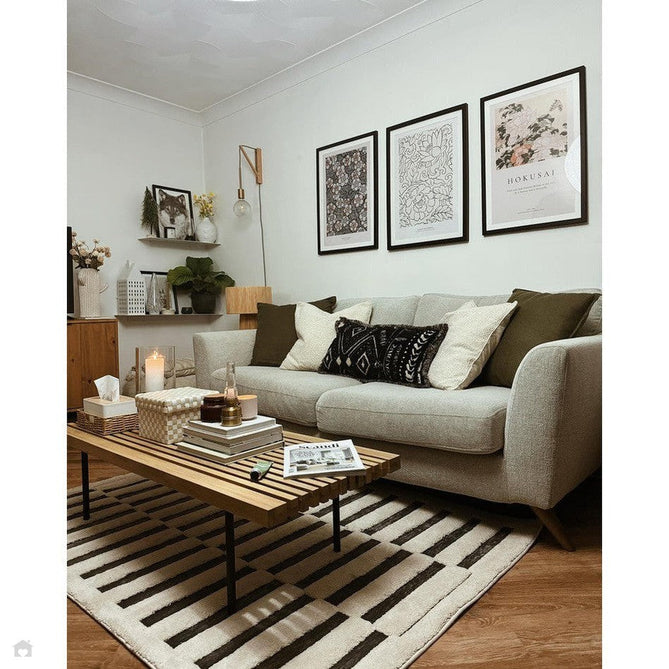 Valley Build Scandinavian Carved 3D Hi-Low Flatweave Ivory/Charcoal Grey/Monochrome Rug-Asiatic Carpets-Rug Love - The Most Loved Rug Store