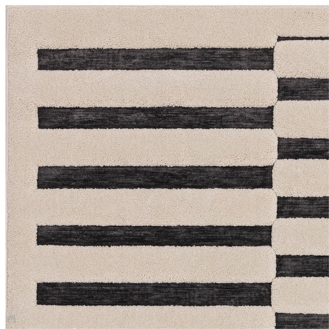 Valley Build Scandinavian Carved 3D Hi-Low Flatweave Ivory/Charcoal Grey/Monochrome Rug-Asiatic Carpets-Rug Love - The Most Loved Rug Store