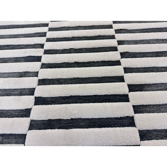 Valley Build Scandinavian Carved 3D Hi-Low Flatweave Ivory/Charcoal Grey/Monochrome Rug-Asiatic Carpets-Rug Love - The Most Loved Rug Store