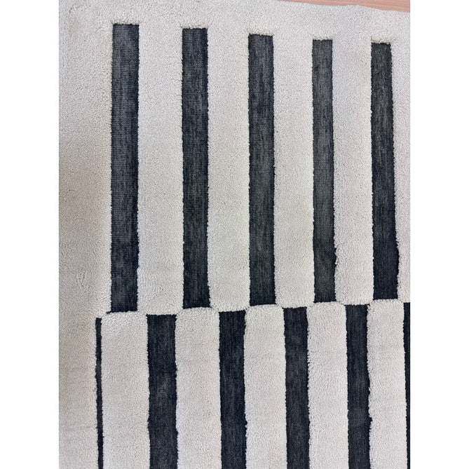 Valley Build Scandinavian Carved 3D Hi-Low Flatweave Ivory/Charcoal Grey/Monochrome Rug-Asiatic Carpets-Rug Love - The Most Loved Rug Store