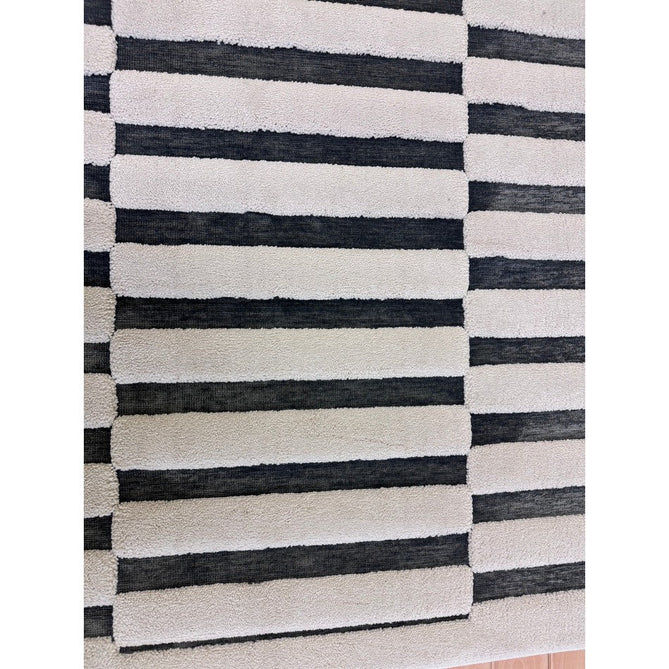 Valley Build Scandinavian Carved 3D Hi-Low Flatweave Ivory/Charcoal Grey/Monochrome Rug-Asiatic Carpets-Rug Love - The Most Loved Rug Store