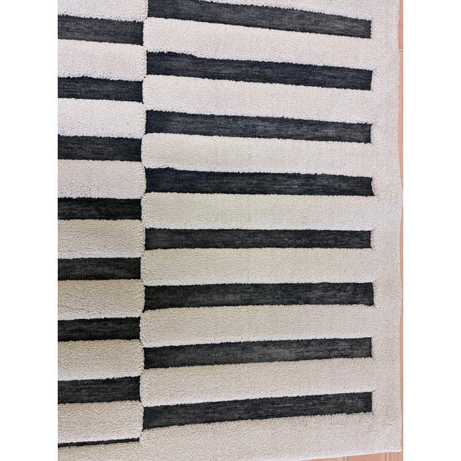 Valley Build Scandinavian Carved 3D Hi-Low Flatweave Ivory/Charcoal Grey/Monochrome Rug-Asiatic Carpets-Rug Love - The Most Loved Rug Store
