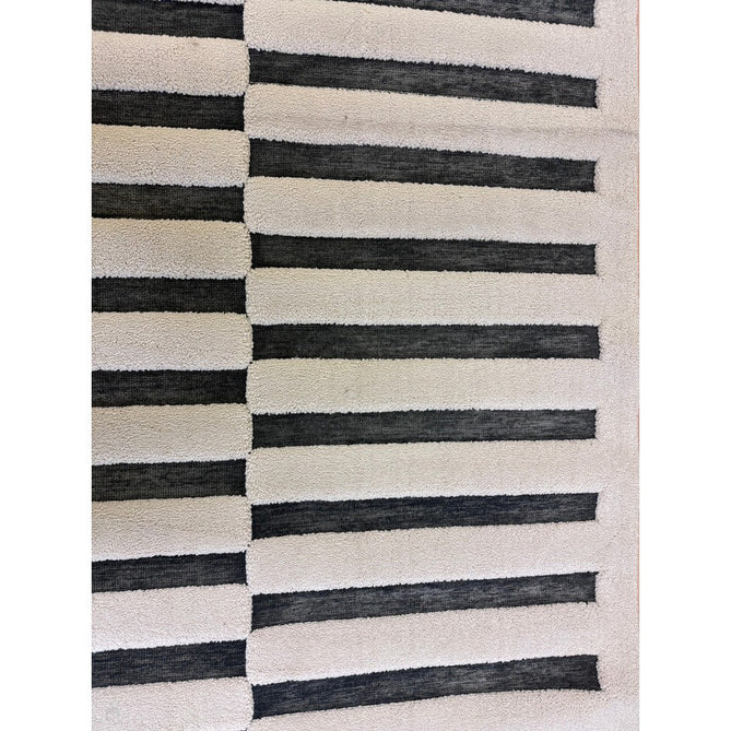 Valley Build Scandinavian Carved 3D Hi-Low Flatweave Ivory/Charcoal Grey/Monochrome Rug-Asiatic Carpets-Rug Love - The Most Loved Rug Store