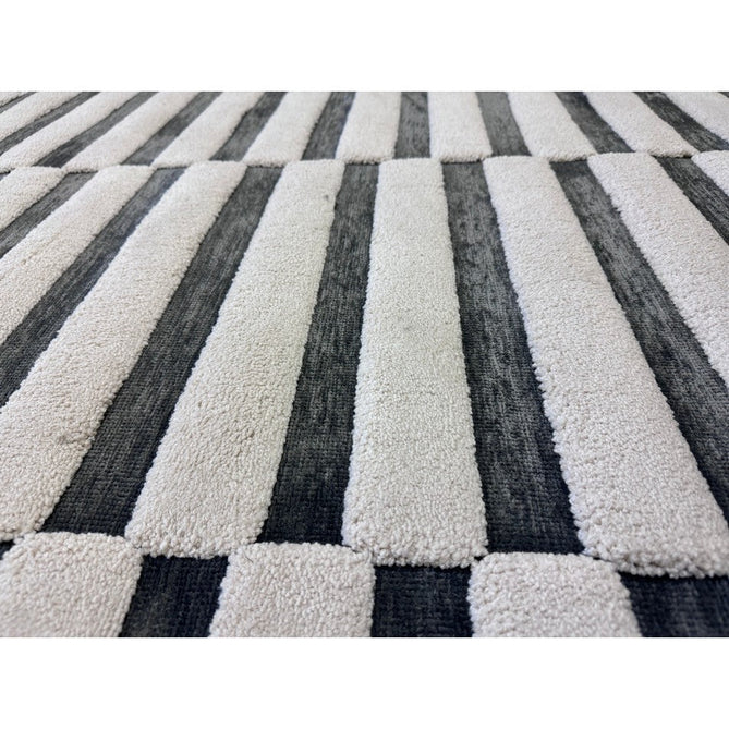 Valley Build Scandinavian Carved 3D Hi-Low Flatweave Ivory/Charcoal Grey/Monochrome Rug-Asiatic Carpets-Rug Love - The Most Loved Rug Store