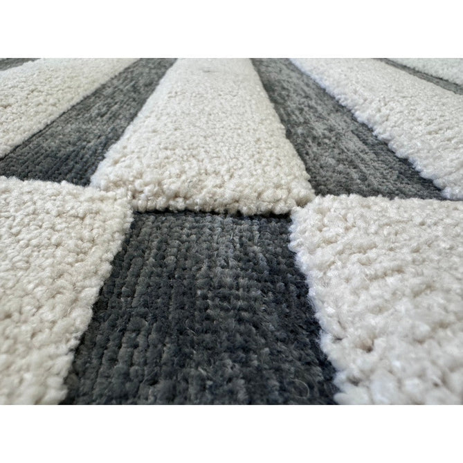 Valley Build Scandinavian Carved 3D Hi-Low Flatweave Ivory/Charcoal Grey/Monochrome Rug-Asiatic Carpets-Rug Love - The Most Loved Rug Store