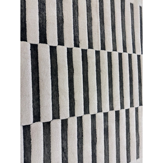 Valley Build Scandinavian Carved 3D Hi-Low Flatweave Ivory/Charcoal Grey/Monochrome Rug-Asiatic Carpets-Rug Love - The Most Loved Rug Store