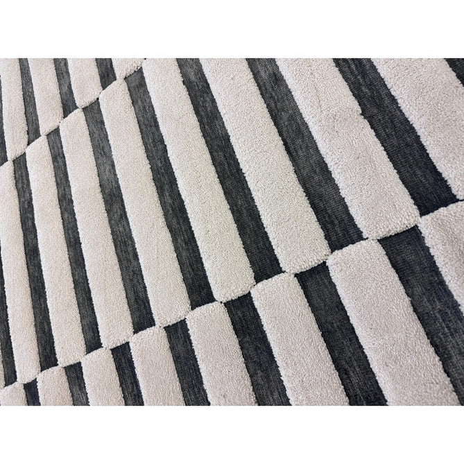 Valley Build Scandinavian Carved 3D Hi-Low Flatweave Ivory/Charcoal Grey/Monochrome Rug-Asiatic Carpets-Rug Love - The Most Loved Rug Store
