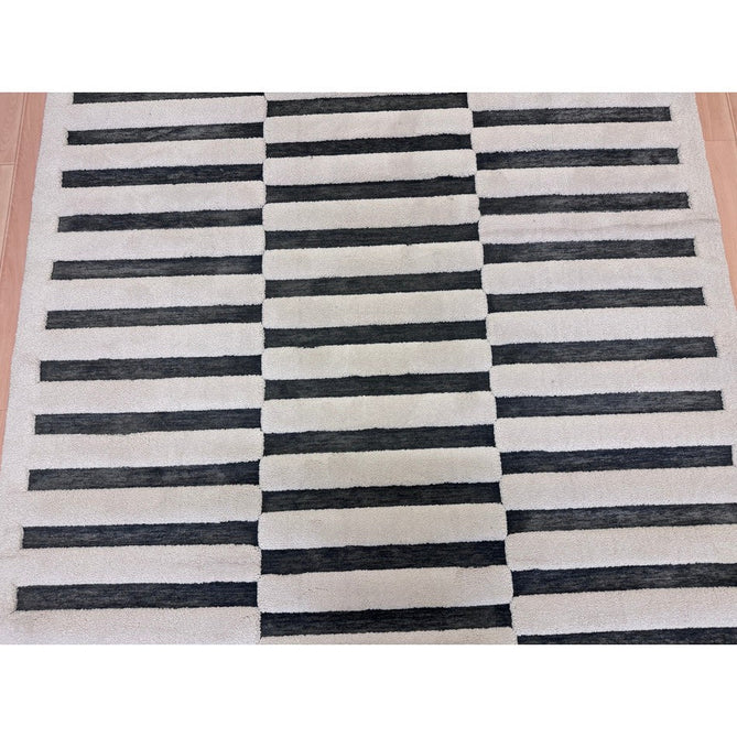 Valley Build Scandinavian Carved 3D Hi-Low Flatweave Ivory/Charcoal Grey/Monochrome Rug-Asiatic Carpets-Rug Love - The Most Loved Rug Store