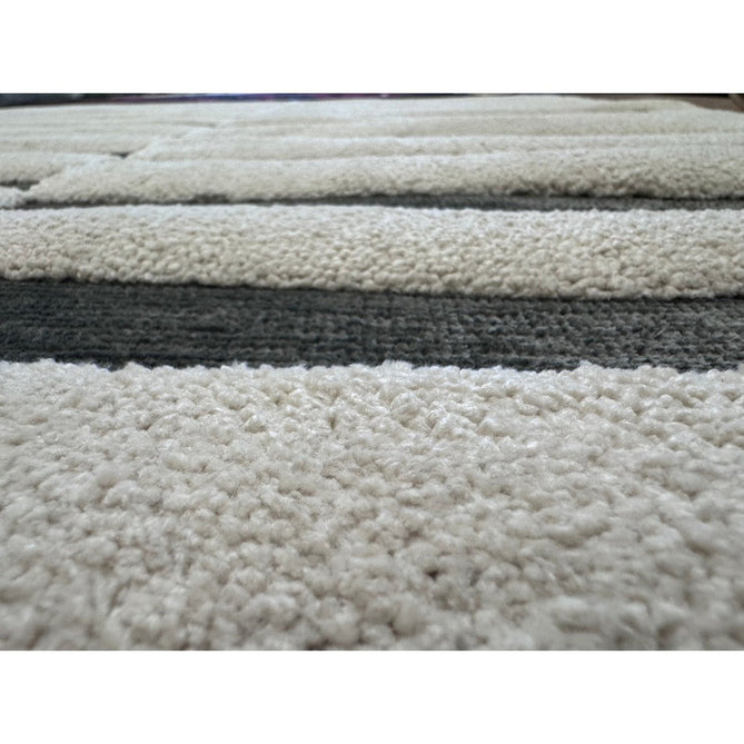 Valley Build Scandinavian Carved 3D Hi-Low Flatweave Ivory/Charcoal Grey/Monochrome Rug-Asiatic Carpets-Rug Love - The Most Loved Rug Store