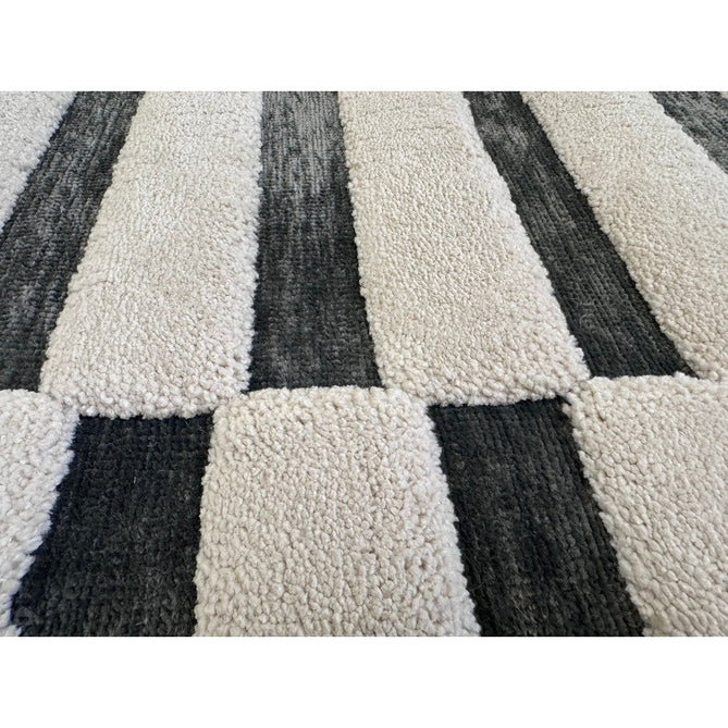 Valley Build Scandinavian Carved 3D Hi-Low Flatweave Ivory/Charcoal Grey/Monochrome Rug-Asiatic Carpets-Rug Love - The Most Loved Rug Store