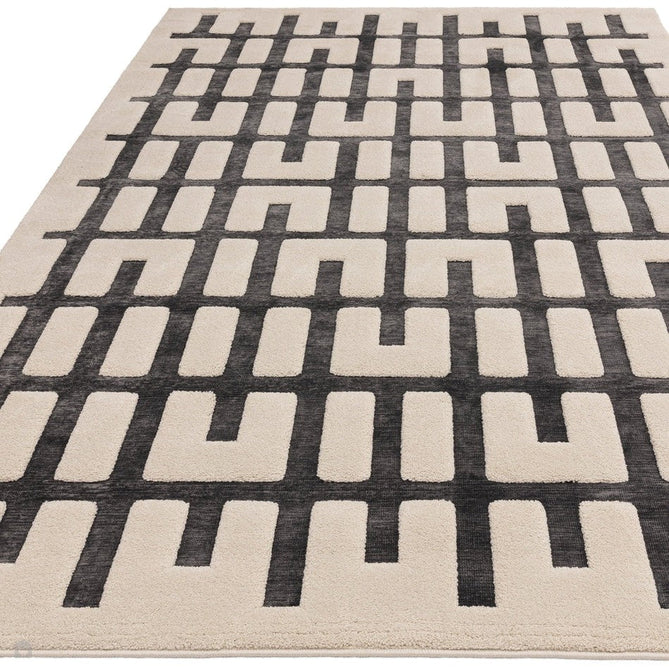 Valley Junction Scandinavian Carved 3D Hi-Low Flatweave Ivory/Charcoal Grey Rug-Asiatic Carpets-Rug Love - The Most Loved Rug Store
