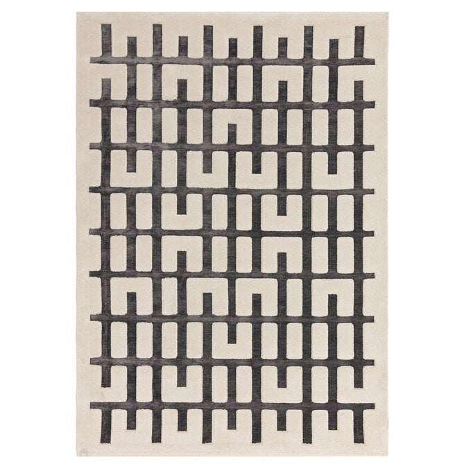 Valley Junction Scandinavian Carved 3D Hi-Low Flatweave Ivory/Charcoal Grey Rug-Asiatic Carpets-Rug Love - The Most Loved Rug Store
