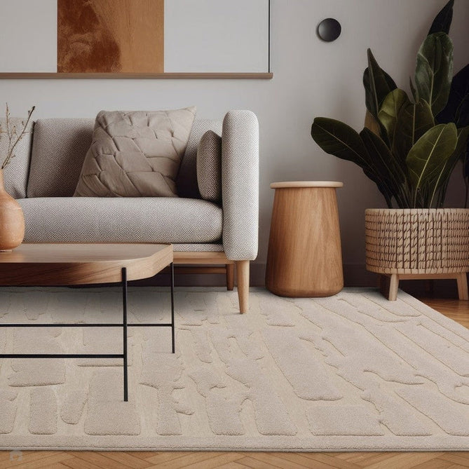 Valley Path Scandinavian Carved 3D Hi-Low Flatweave Ivory/Cream Rug-Asiatic Carpets-Rug Love - The Most Loved Rug Store