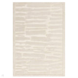 Valley Path Scandinavian Carved 3D Hi-Low Flatweave Ivory/Cream Rug