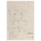 Valley Route Scandinavian Carved 3D Hi-Low Flatweave Ivory/Charcoal Grey/Cream/White Rug