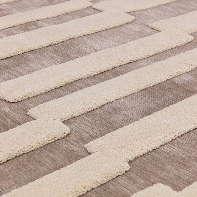 Valley Tile Scandinavian Carved 3D Hi-Low Flatweave Beige/Ivory/Natural Rug-Asiatic Carpets-Rug Love - The Most Loved Rug Store
