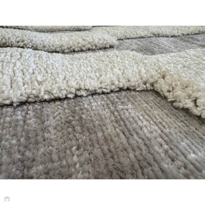 Valley Tile Scandinavian Carved 3D Hi-Low Flatweave Beige/Ivory/Natural Rug-Asiatic Carpets-Rug Love - The Most Loved Rug Store