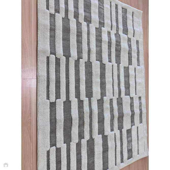 Valley Tile Scandinavian Carved 3D Hi-Low Flatweave Beige/Ivory/Natural Rug-Asiatic Carpets-Rug Love - The Most Loved Rug Store