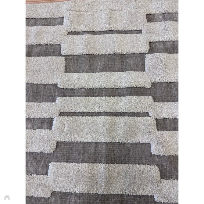 Valley Tile Scandinavian Carved 3D Hi-Low Flatweave Beige/Ivory/Natural Rug-Asiatic Carpets-Rug Love - The Most Loved Rug Store