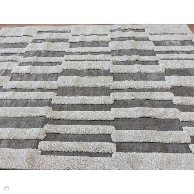 Valley Tile Scandinavian Carved 3D Hi-Low Flatweave Beige/Ivory/Natural Rug-Asiatic Carpets-Rug Love - The Most Loved Rug Store
