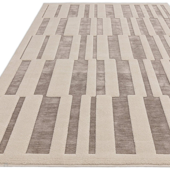 Valley Tile Scandinavian Carved 3D Hi-Low Flatweave Beige/Ivory/Natural Rug-Asiatic Carpets-Rug Love - The Most Loved Rug Store