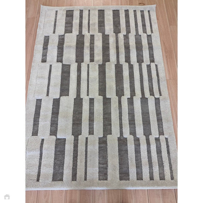 Valley Tile Scandinavian Carved 3D Hi-Low Flatweave Beige/Ivory/Natural Rug-Asiatic Carpets-Rug Love - The Most Loved Rug Store