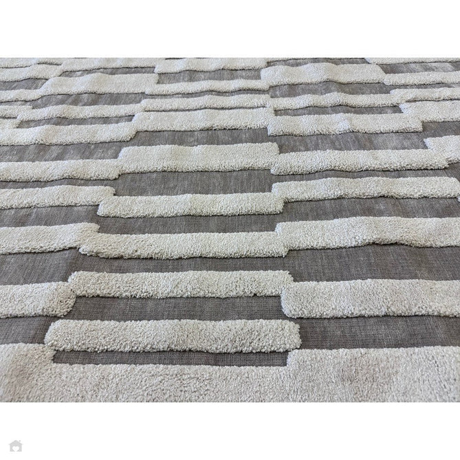 Valley Tile Scandinavian Carved 3D Hi-Low Flatweave Beige/Ivory/Natural Rug-Asiatic Carpets-Rug Love - The Most Loved Rug Store