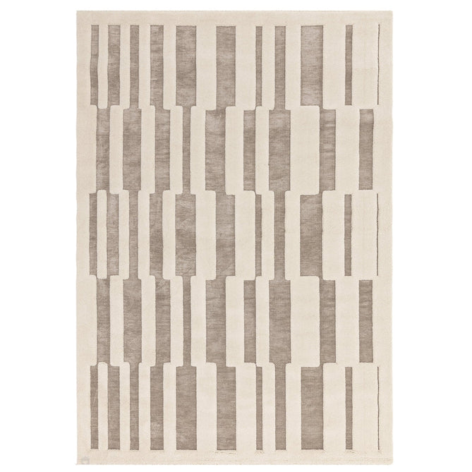 Valley Tile Scandinavian Carved 3D Hi-Low Flatweave Beige/Ivory/Natural Rug-Asiatic Carpets-Rug Love - The Most Loved Rug Store