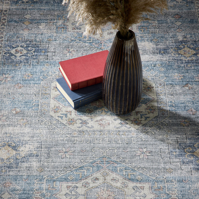 Washable Venice Blue Rug