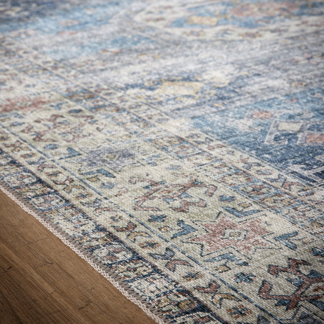 Washable Venice Blue Rug