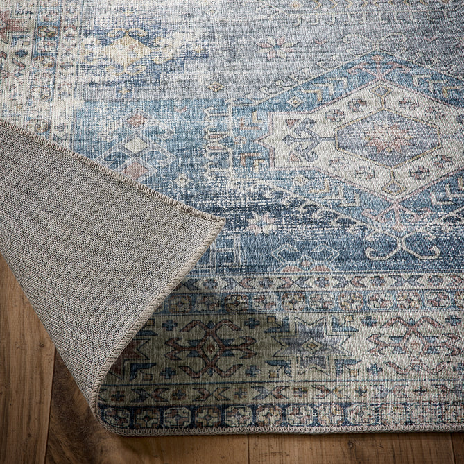 Washable Venice Blue Rug